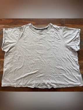 DKNY Sport Women’s 2X Gray Logo Short Cuff Sleeve T-shirt | SKU 0807